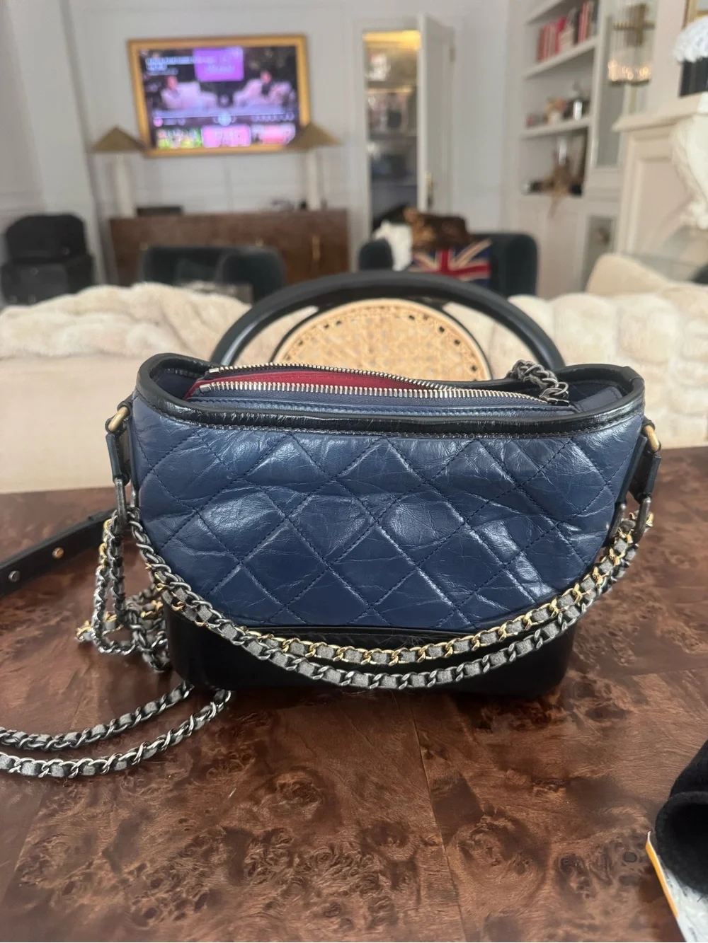 USED - Chanel Gabrielle Bag Navy and Black